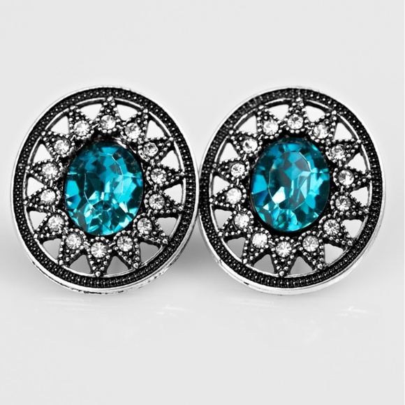 Post Earrings - Just a Glimmer Blue - Picture 2 of 2